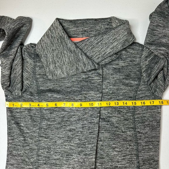 Eddie Bauer Gray Open Front Snap Cowl Neck Active Wrap Womens Size Medium M - Picture 10 of 11